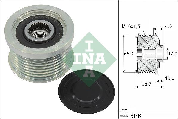 INA 535 0261 10 - Piedziņas skriemelis, Ģenerators www.autospares.lv