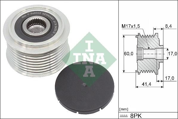 INA 535 0262 10 - Piedziņas skriemelis, Ģenerators www.autospares.lv