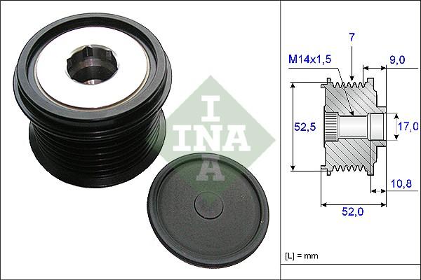 INA 535 0209 10 - Piedziņas skriemelis, Ģenerators www.autospares.lv