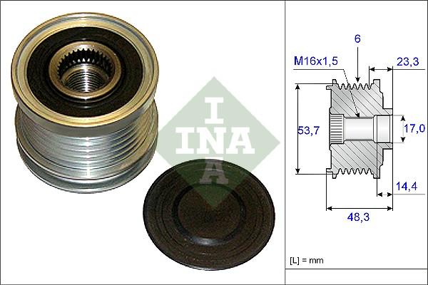 INA 535 0204 10 - Piedziņas skriemelis, Ģenerators autospares.lv