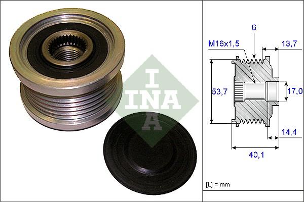 INA 535 0202 10 - Piedziņas skriemelis, Ģenerators www.autospares.lv