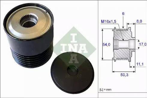 INA 535 0212 10 - Piedziņas skriemelis, Ģenerators autospares.lv