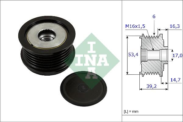 INA 535 0236 10 - Piedziņas skriemelis, Ģenerators autospares.lv