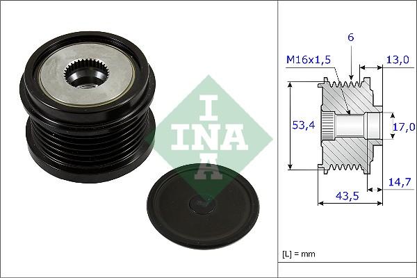 INA 535 0237 10 - Piedziņas skriemelis, Ģenerators autospares.lv