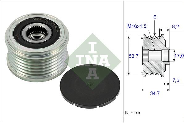 INA 535 0224 10 - Piedziņas skriemelis, Ģenerators www.autospares.lv