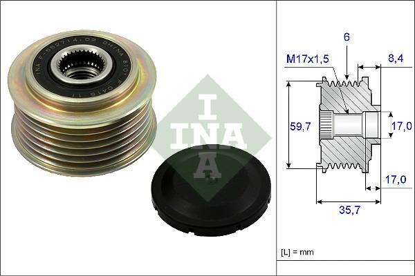 INA 535 0225 10 - Piedziņas skriemelis, Ģenerators www.autospares.lv