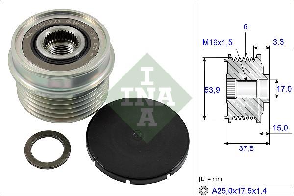 INA 535 0223 10 - Piedziņas skriemelis, Ģenerators www.autospares.lv