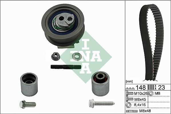 INA 530 0445 10 - Комплект зубчатого ремня ГРМ www.autospares.lv