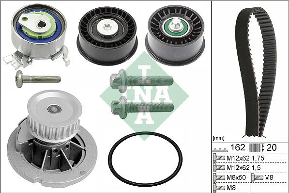 INA 530 0441 30 - Ūdenssūknis + Zobsiksnas komplekts www.autospares.lv