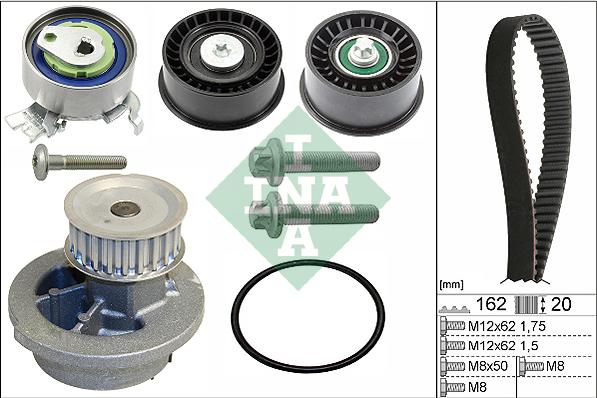 INA 530 0441 32 - Ūdenssūknis + Zobsiksnas komplekts autospares.lv