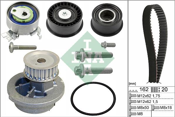 INA 530 0443 30 - Ūdenssūknis + Zobsiksnas komplekts autospares.lv