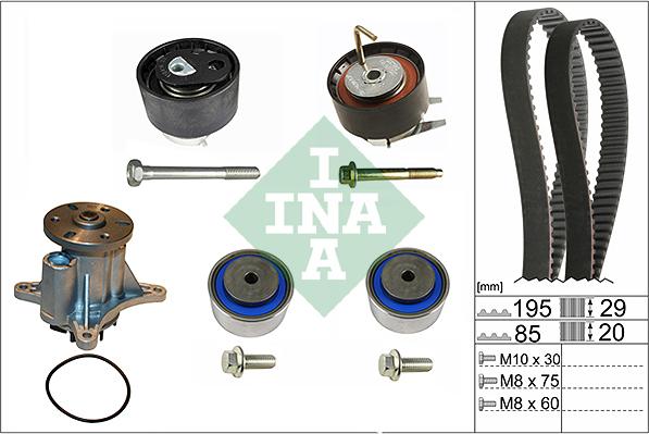 INA 530 0469 30 - Ūdenssūknis + Zobsiksnas komplekts autospares.lv