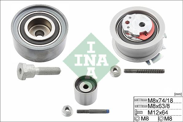 INA 530 0463 09 - Комплект роликов, зубчатый ремень ГРМ www.autospares.lv