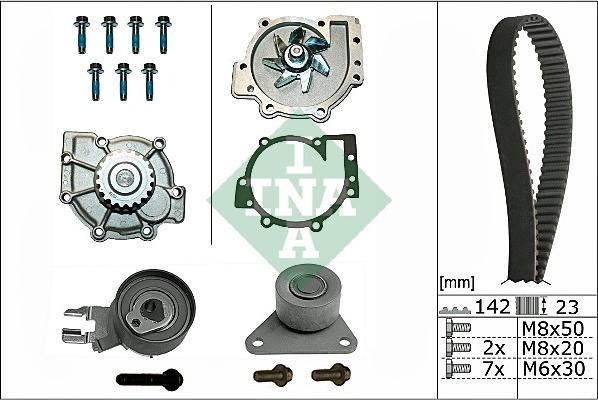 INA 530 0467 30 - Водяной насос + комплект зубчатого ремня ГРМ www.autospares.lv