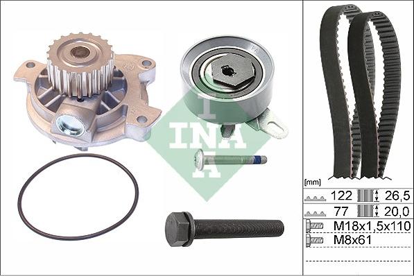 INA 530 0406 30 - Ūdenssūknis + Zobsiksnas komplekts autospares.lv