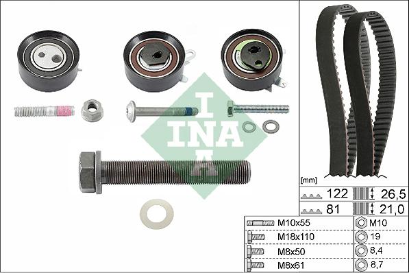 INA 530 0484 10 - Комплект зубчатого ремня ГРМ www.autospares.lv