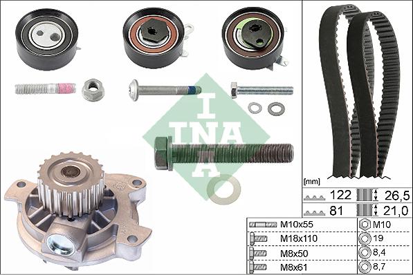 INA 530 0483 30 - Ūdenssūknis + Zobsiksnas komplekts autospares.lv