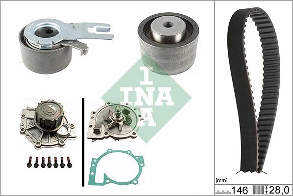 INA 530 0421 30 - Ūdenssūknis + Zobsiksnas komplekts autospares.lv