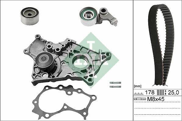 INA 530 0422 30 - Водяной насос + комплект зубчатого ремня ГРМ www.autospares.lv