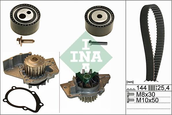 INA 530 0474 30 - Водяной насос + комплект зубчатого ремня ГРМ www.autospares.lv