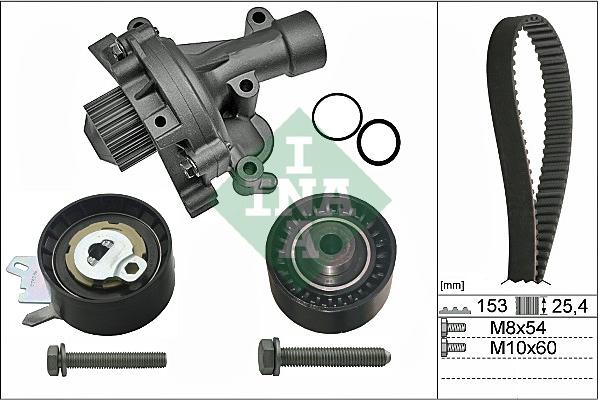 INA 530 0471 30 - Ūdenssūknis + Zobsiksnas komplekts autospares.lv