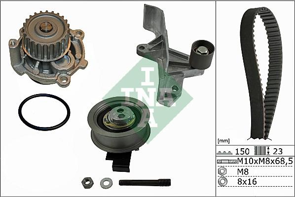 INA 530 0546 31 - Водяной насос + комплект зубчатого ремня ГРМ www.autospares.lv