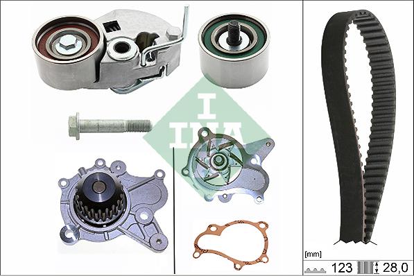 INA 530 0542 31 - Ūdenssūknis + Zobsiksnas komplekts www.autospares.lv