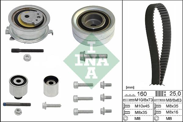 INA 530 0550 10 - Комплект зубчатого ремня ГРМ www.autospares.lv