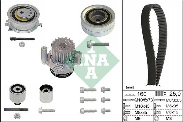 INA 530 0550 32 - Ūdenssūknis + Zobsiksnas komplekts autospares.lv