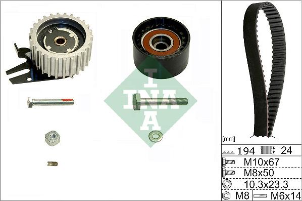 INA 530 0561 10 - Zobsiksnas komplekts autospares.lv