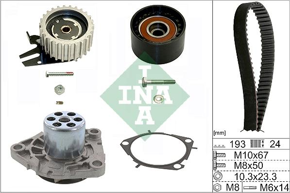 INA 530 0561 30 - Ūdenssūknis + Zobsiksnas komplekts www.autospares.lv