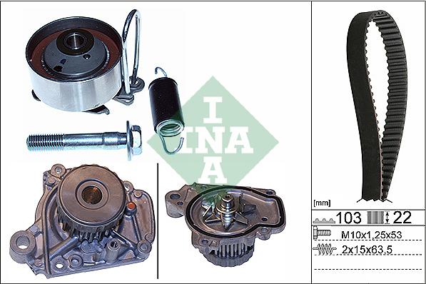 INA 530 0505 31 - Ūdenssūknis + Zobsiksnas komplekts www.autospares.lv