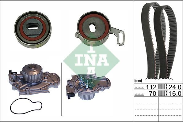 INA 530 0514 30 - Водяной насос + комплект зубчатого ремня ГРМ www.autospares.lv