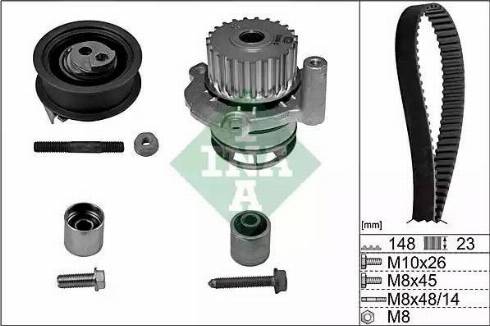 INA 530 0584 31 - Ūdenssūknis + Zobsiksnas komplekts autospares.lv