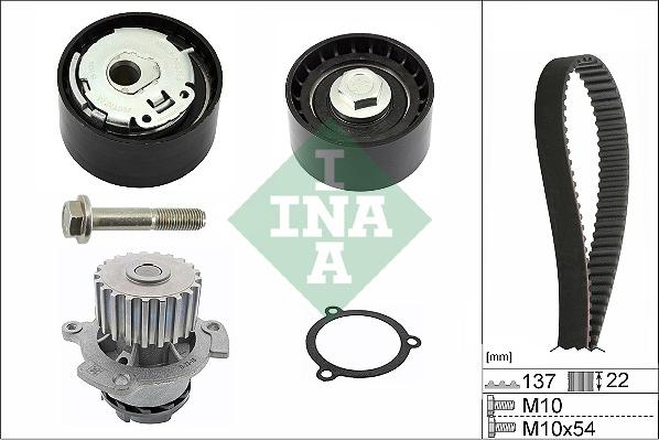 INA 530 0536 30 - Ūdenssūknis + Zobsiksnas komplekts www.autospares.lv