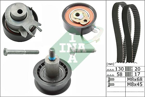 INA 530 0538 10 - Zobsiksnas komplekts autospares.lv