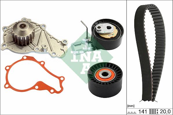 INA 530 0698 30 - Водяной насос + комплект зубчатого ремня ГРМ www.autospares.lv