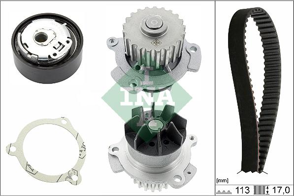 INA 530 0663 30 - Ūdenssūknis + Zobsiksnas komplekts www.autospares.lv