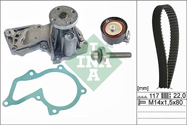 INA 530 0605 30 - Водяной насос + комплект зубчатого ремня ГРМ www.autospares.lv