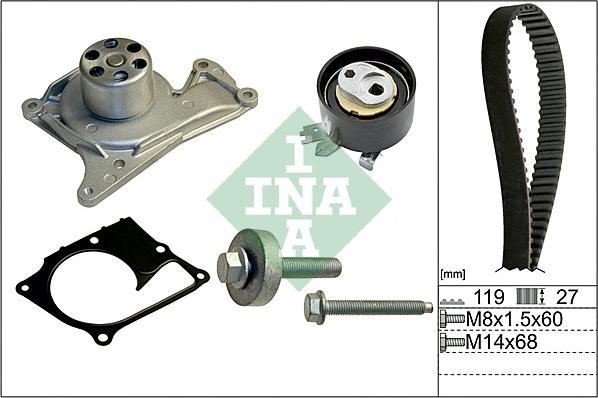 INA 530 0607 30 - Ūdenssūknis + Zobsiksnas komplekts autospares.lv