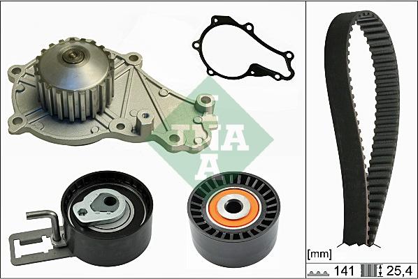 INA 530 0611 30 - Водяной насос + комплект зубчатого ремня ГРМ www.autospares.lv