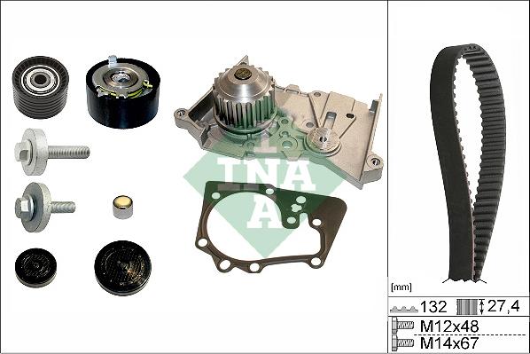 INA 530 0639 30 - Ūdenssūknis + Zobsiksnas komplekts autospares.lv