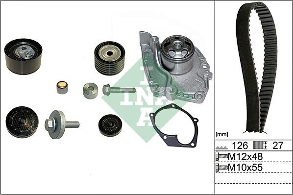 INA 530 0638 30 - Водяной насос + комплект зубчатого ремня ГРМ www.autospares.lv