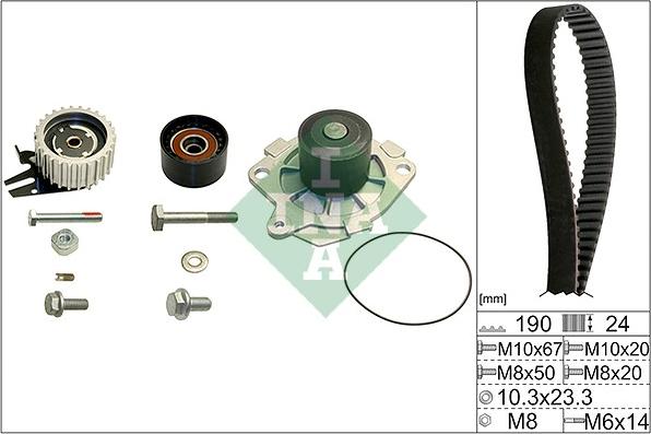 INA 530 0624 30 - Ūdenssūknis + Zobsiksnas komplekts www.autospares.lv