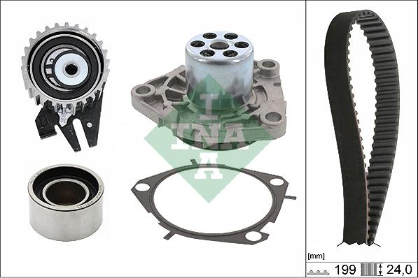 INA 530 0625 30 - Ūdenssūknis + Zobsiksnas komplekts autospares.lv