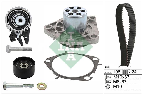 INA 530 0626 30 - Ūdenssūknis + Zobsiksnas komplekts autospares.lv