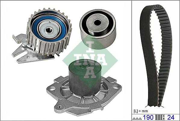 INA 530 0620 30 - Водяной насос + комплект зубчатого ремня ГРМ www.autospares.lv