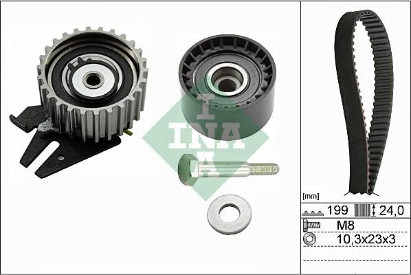 INA 530 0628 10 - Zobsiksnas komplekts autospares.lv