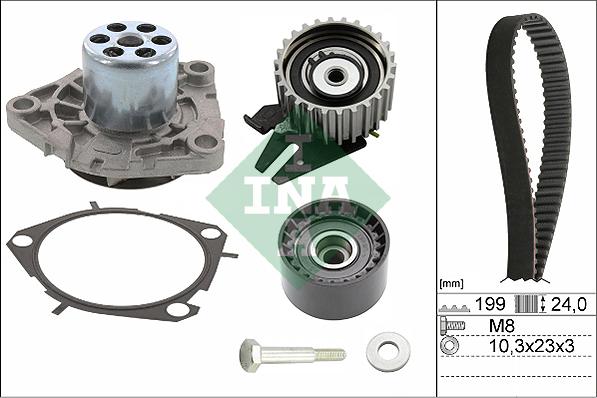 INA 530 0628 30 - Ūdenssūknis + Zobsiksnas komplekts www.autospares.lv