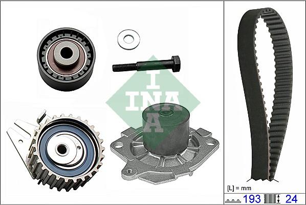 INA 530 0623 30 - Водяной насос + комплект зубчатого ремня ГРМ www.autospares.lv